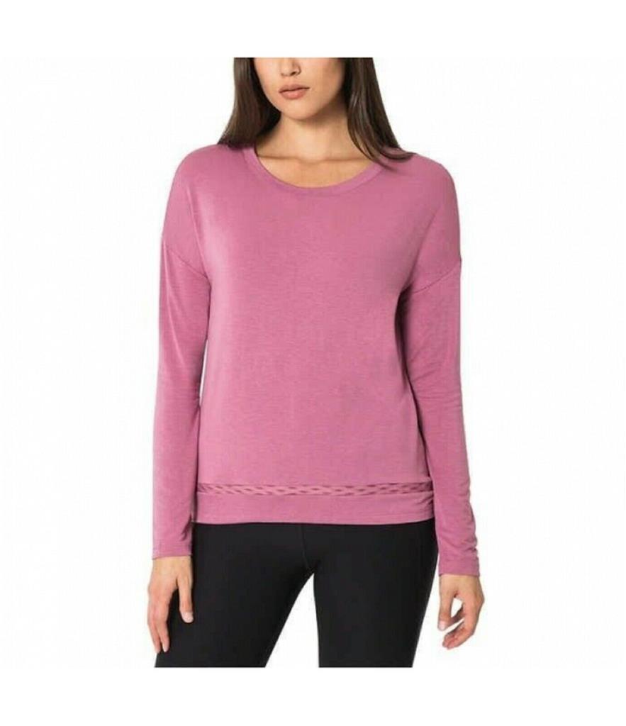 MONDETTA Womens Relaxed Knit Drape Top, MAUVE, M